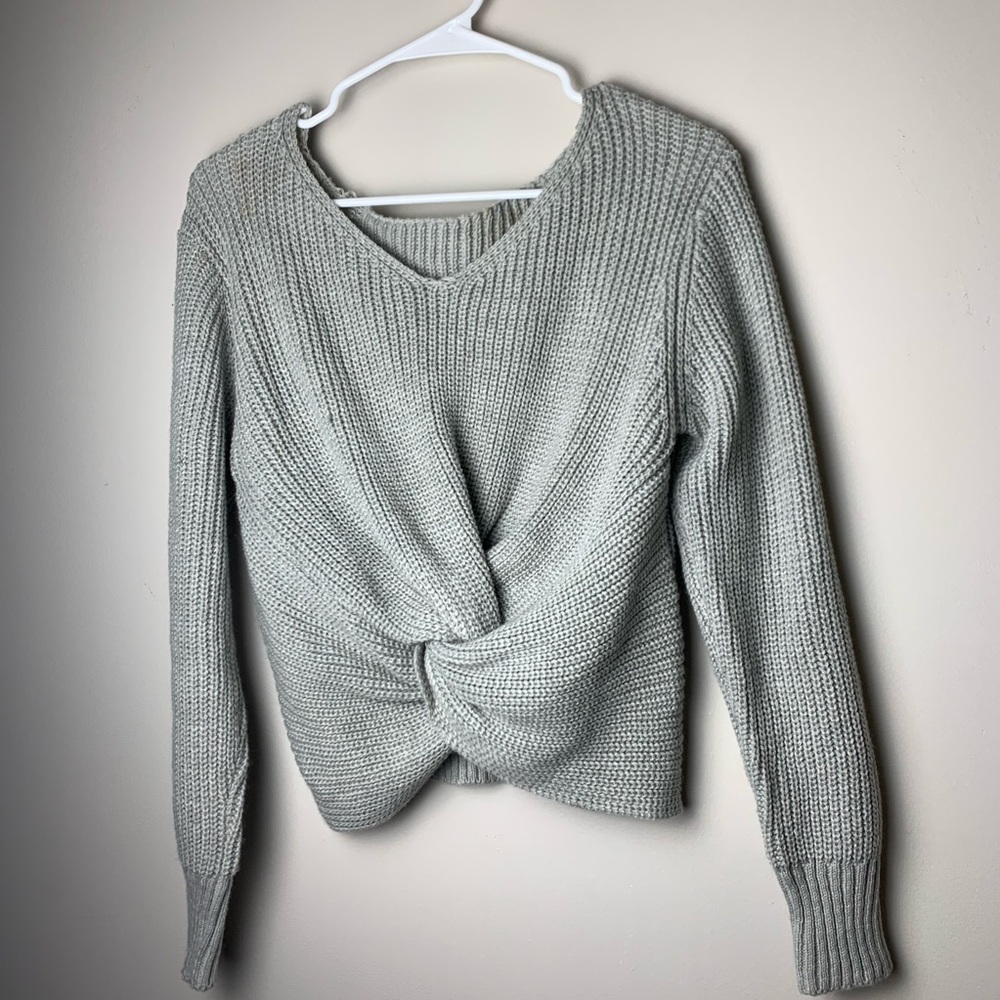 grey knot sweater